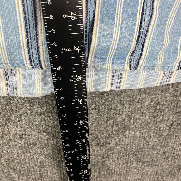 LL Bean Casual Button Shirt Mens Size M Blue White Striped Long Sleeve Cotton - Picture 4 of 8